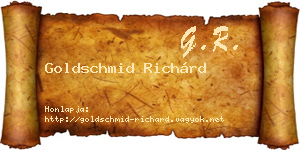 Goldschmid Richárd névjegykártya